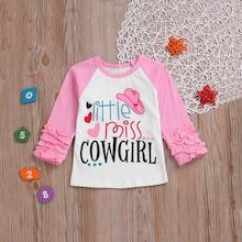 Shein Toddler Girls Frill Trim Letter Print Tee