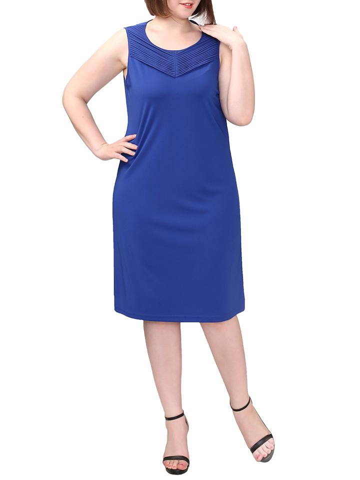 Shein Blue Folds Plus Pencil Dress