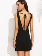 Shein Open Back V Cut Tie Tank Dress