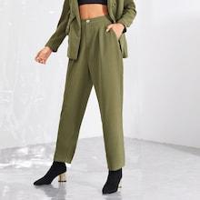 Shein Fold Pleat Peg Pants