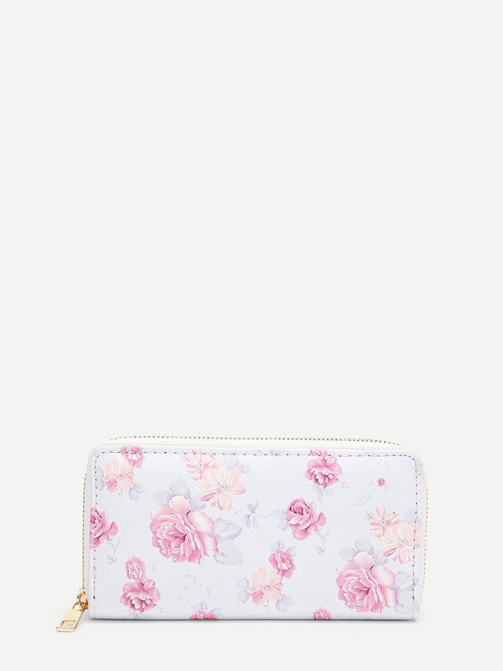 Shein Flower Print Pu Purse