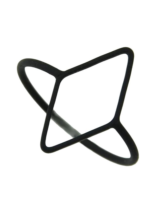 Shein Black Punk Rock Metal Ring