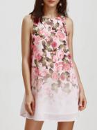 Shein Rose Print Tank Dress