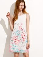 Shein Multicolor Floral Sleeveless A-line Dress