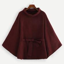Shein Self Belted Poncho Coat