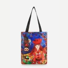 Shein Cartoon Print Tote Bag