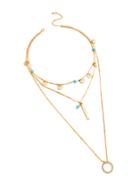 Shein Bar And Ring Design Layered Necklace