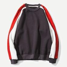 Shein Men Contrast Raglan Sleeve Sweatshirt