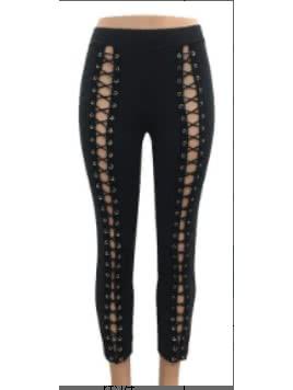 Shein Eyelet Lace Up Leggings