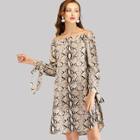 Shein Off Shoulder Knot Cuff Dress