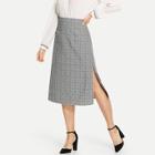 Shein Split Size Plaid Skirt