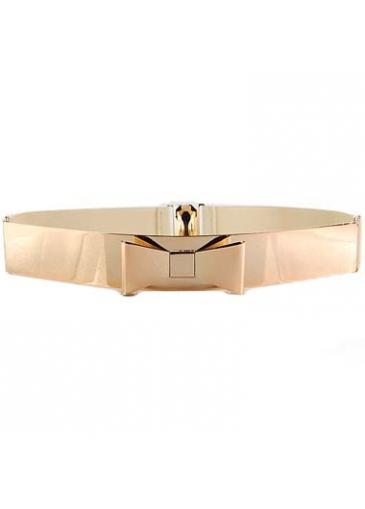 Rosewe Elastic Band Splicing Beige Metal Belt