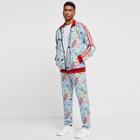 Shein Men Zip Up Mock-neck Flower Print Jacket & Pants Co-ord