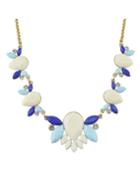 Shein Fashionable Shourouk Style Blue Flower Necklace For Women