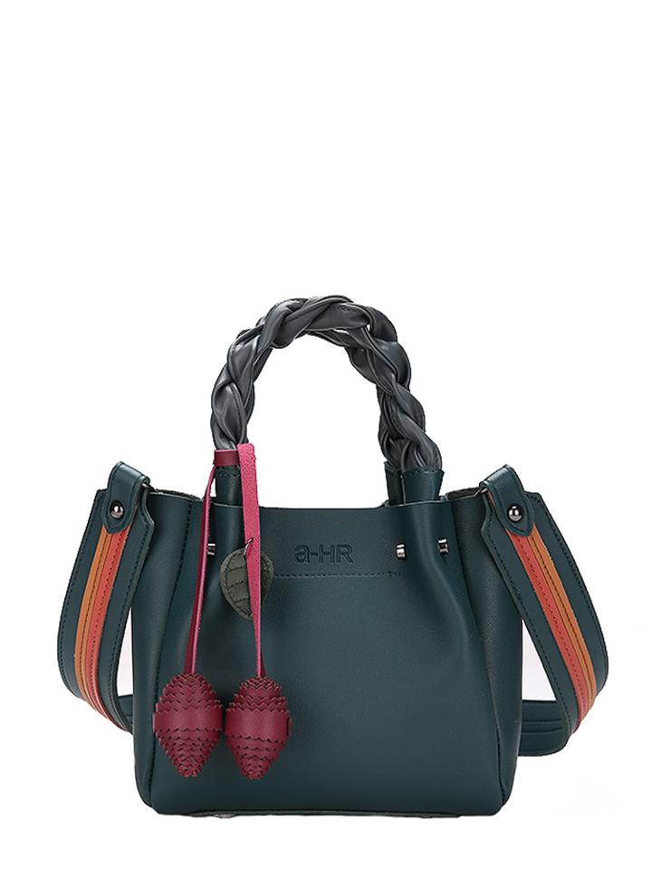 Shein Pu Shoulder Bag With Woven Handle