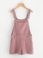 Shein Bib Pocket Front Cord Overall Shorts