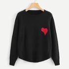 Shein Heart And Letter Pattern Jumper