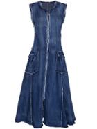 Shein Fringe Zipper Denim Dress
