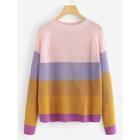 Shein Plus Color Block Raglan Sleeve Sweater
