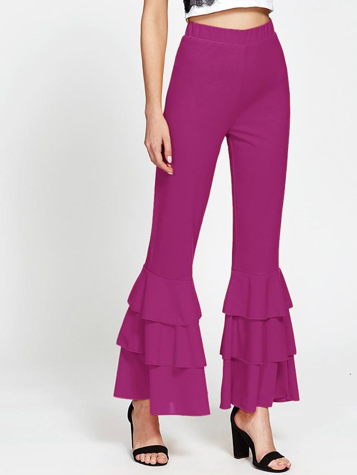 Shein Layered Ruffle Bell-bottoms Pants