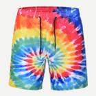 Shein Men Tie Dye Drawstring Beach Shorts