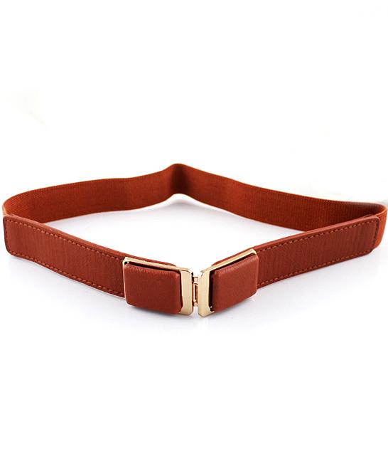 Shein Brown Elastic Metal Buckle Belt