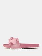Shein Satin Bow Tie Slide Sandals Dusty Pink