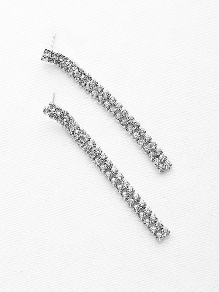 Shein Rhinestone Bar Drop Earrings
