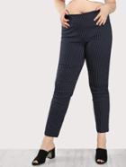 Shein Elasticized Waist Pinstripe Pants