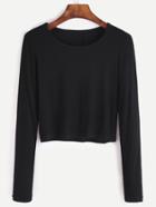 Shein Ribbed Crop T-shirt