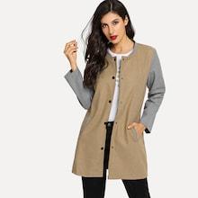 Shein Color Block Longline Coat