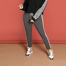 Shein Plus Striped Sideseam Rib Knit Leggings