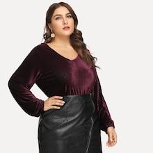 Shein Plus V-neck Solid Top
