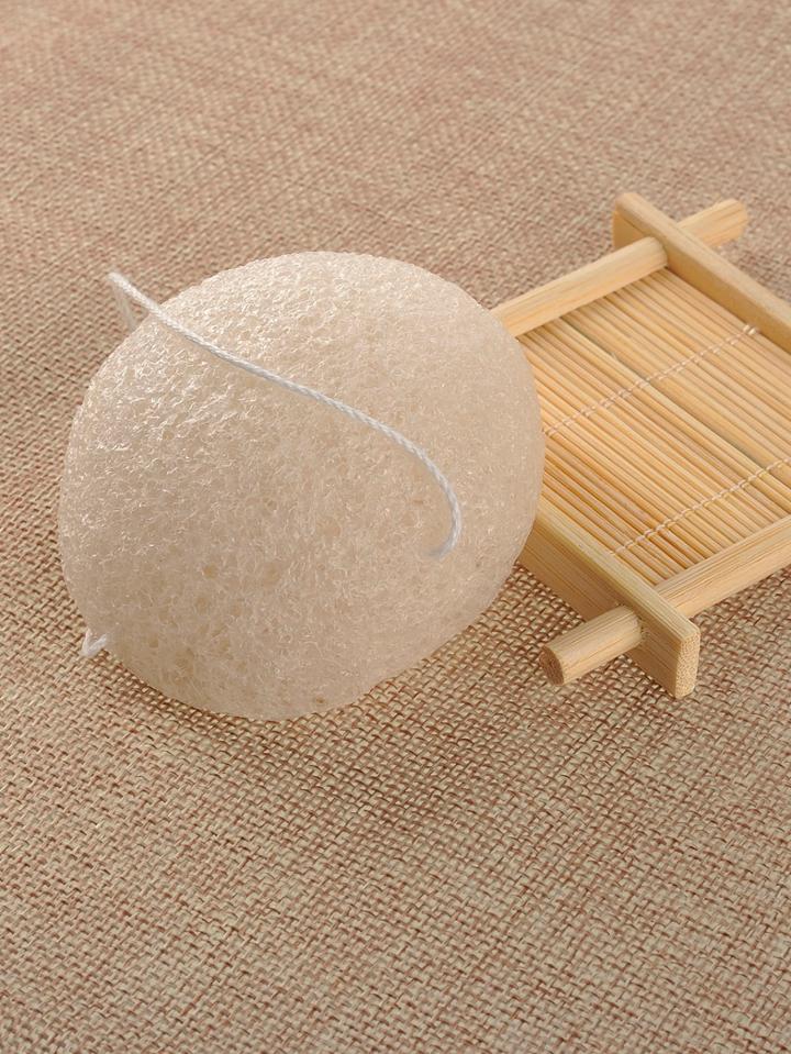Shein White Natural Konjac Konnyaku Jelly Fiber Face Wash Cleansing Sponge Puff