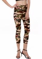 Rosewe Camouflage Print Mid Waist Mid Calf Leggings