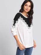 Shein Cut And Sew Applique Pullover