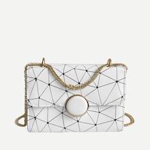 Shein Geometric Pattern Flap Chain Bag
