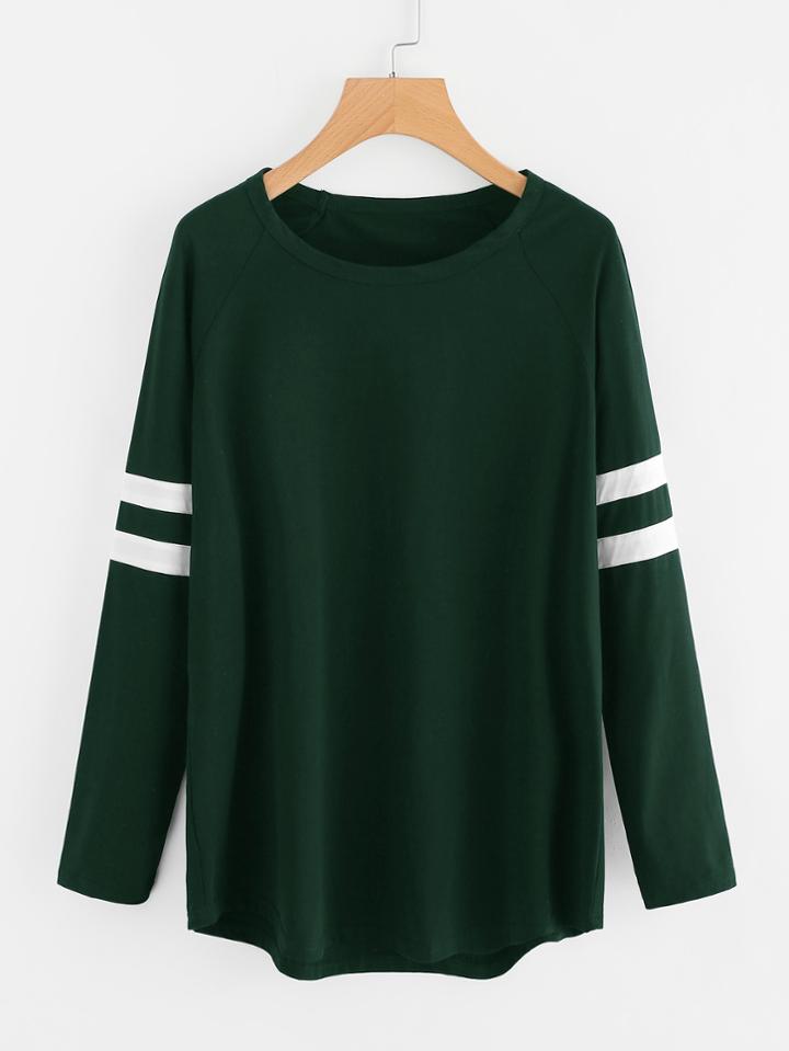 Shein Varsity Striped Raglan T-shirt