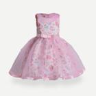 Shein Girls Candy Pattern Mesh Overlay Ball Gown