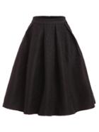 Shein Black Flower Embossed Box Pleated Volume Skirt