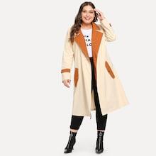 Shein Plus Belt Double Pocket Coat