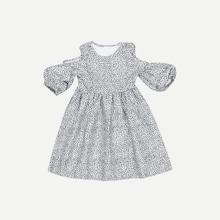 Shein Toddler Girls All Over Printed Open Shoulder Dress