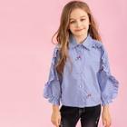 Shein Toddler Girls Frill Trim Embroidered Blouse