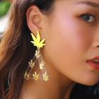 Shein Leaf Decorated Triangle Drop Earrings