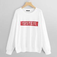 Shein Plus Letter Pullover