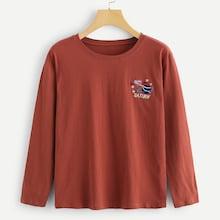 Shein Planet Embroidery Tee