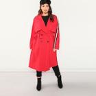 Shein Plus Pocket Patched Buttoned Up Coat