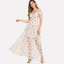 Shein Off Shoulder Ditsy Dress