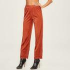 Shein Solid Straight Leg Velvet Pants