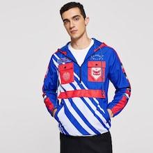 Shein Men Mixed Print Drawstring Hooded Jacket